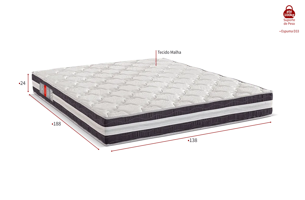 Colchão D33 Max Saúde Premium 138x188, altura 24 cm — foto 4