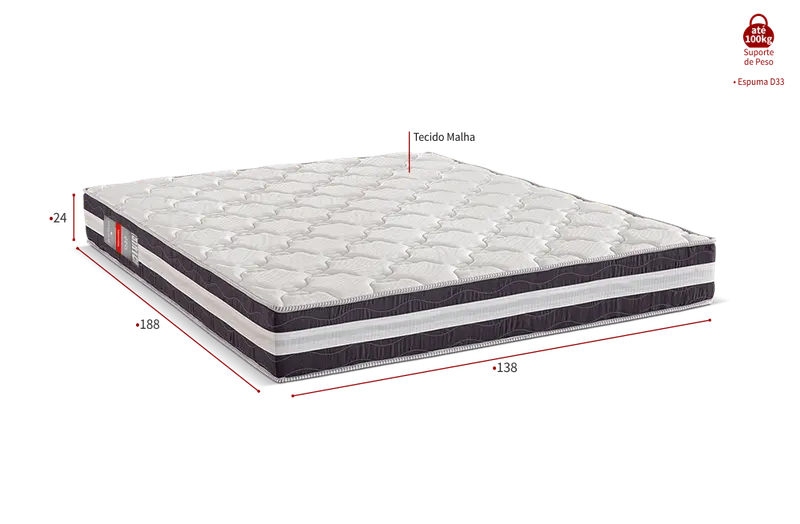 Colchão D33 Max Saúde Premium 138x188, altura 24 cm — foto 4