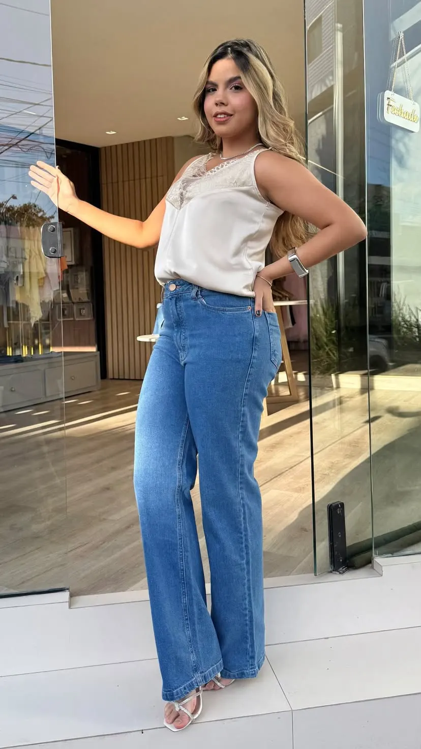 CALÇA WIDE LEG - JEANS